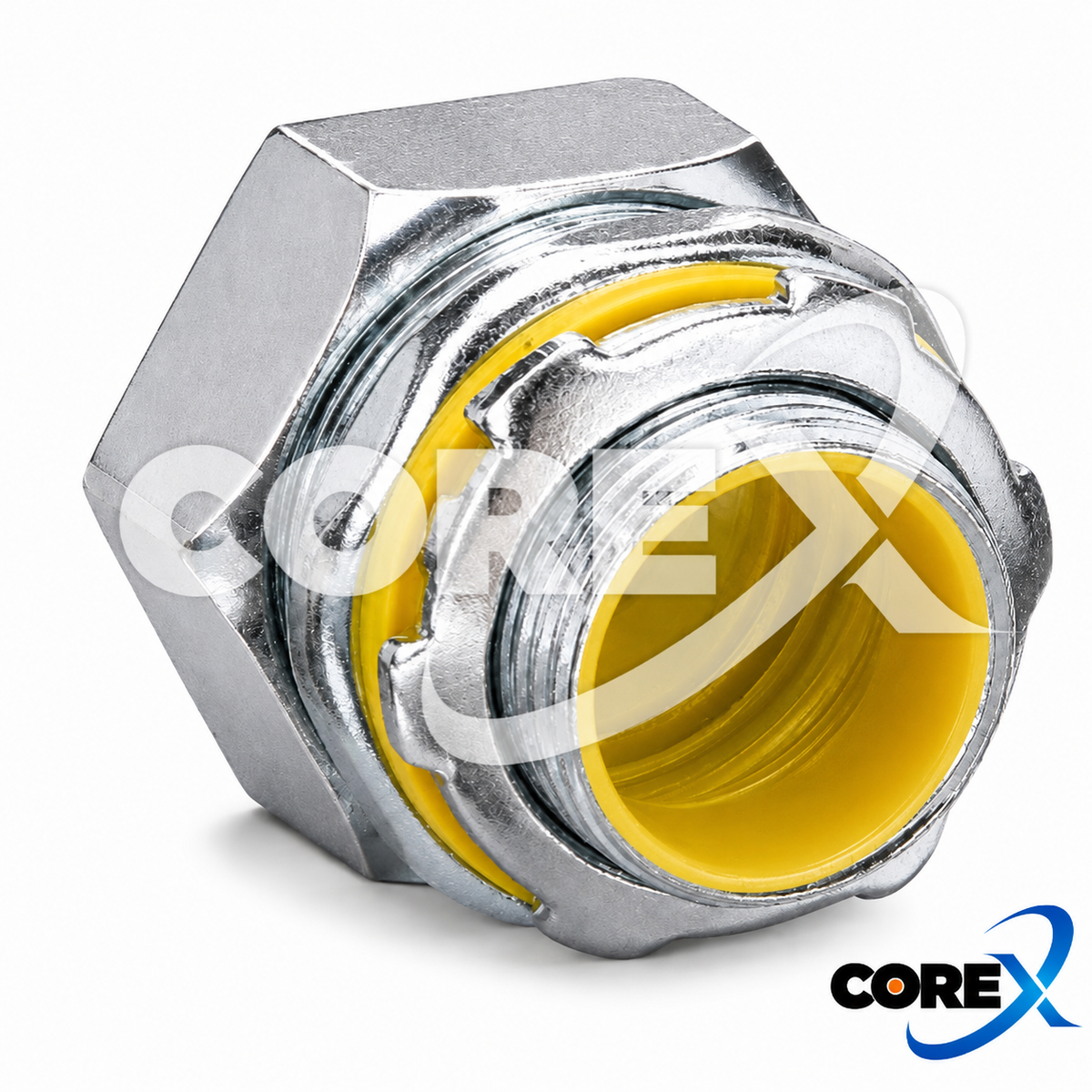 COREX Liquidtight/Sealtight Straight Connector – Malleable, Insulated, 3/8"–6"
