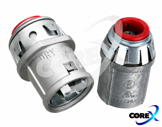 Arlington 38AST 3/8" Snap2It MC/AC Cable Connector – 1/2" Knockout