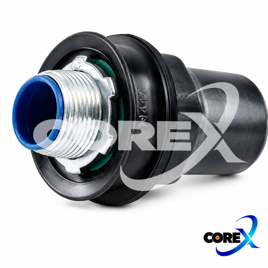COREX PVC-Coated Straight Liquidtight Connector – Insulated, Multiple Sizes