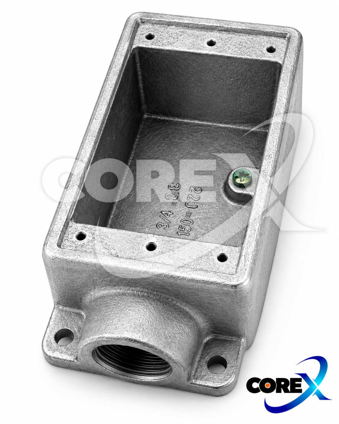 COREX 1-Gang Dead End FD Box – Malleable, 1/2"–1"