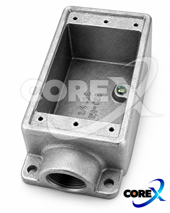 COREX 1-Gang Dead End FD Box – Malleable, 1/2"–1"