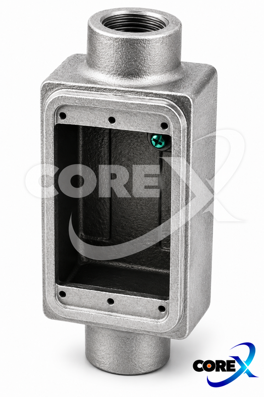 COREX 1-Gang C-Format FD Box – Malleable, 1/2"–1"