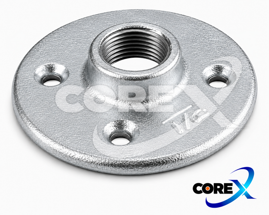 COREX Rigid Malleable Floor Flange – Threaded Conduit Mounting Flange, 1/2"–2"