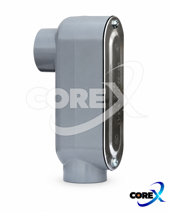 COREX Aluminum/Die-Cast LB Conduit Body w/ Cover & Gasket – 1/2"–4"